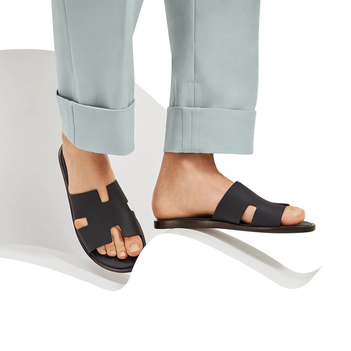 Hermès Paris Izmir Marine Sandal - Blue