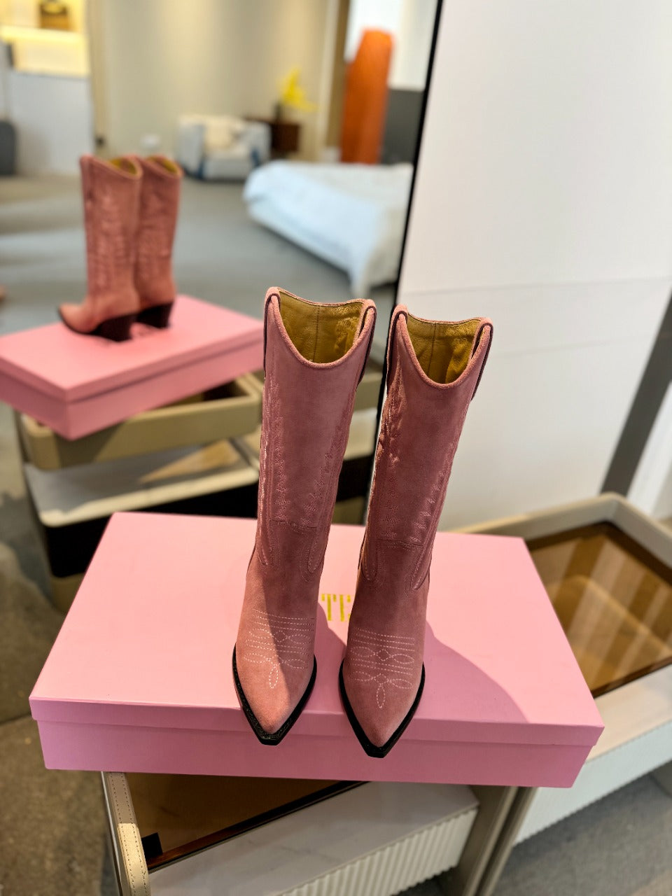 Paris Texas Embroidered Knee-High Boots