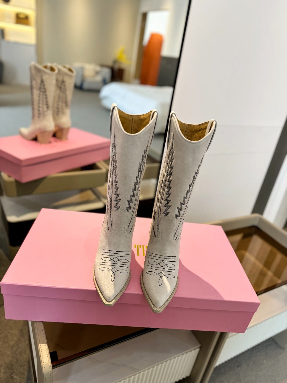 Paris Texas Embroidered Knee-High Boots