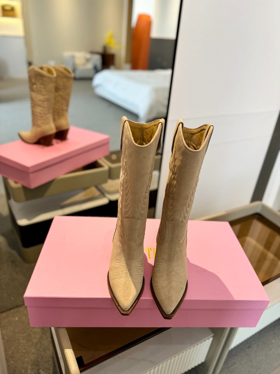 Paris Texas Embroidered Knee-High Boots