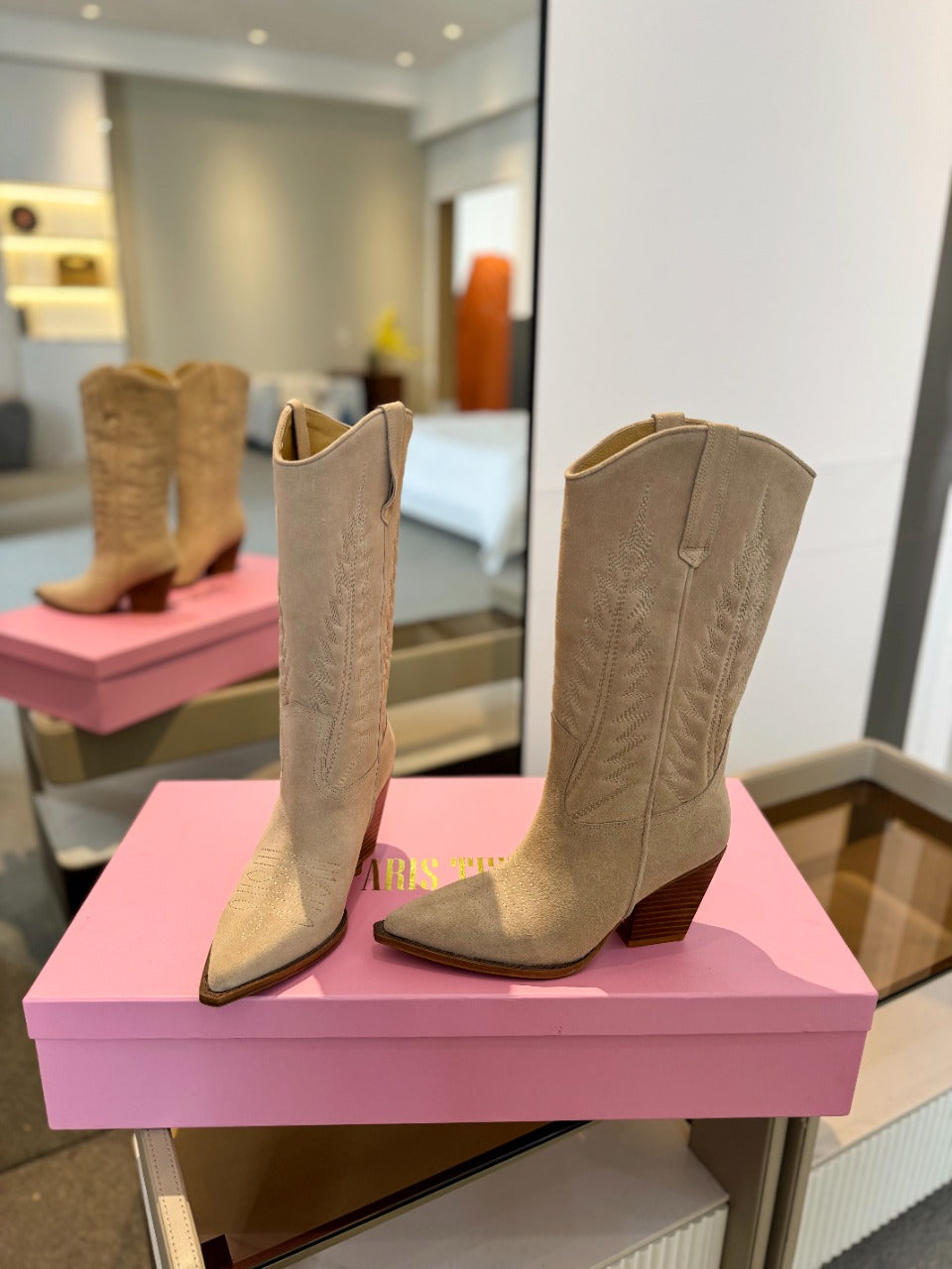 Paris Texas Embroidered Knee-High Boots