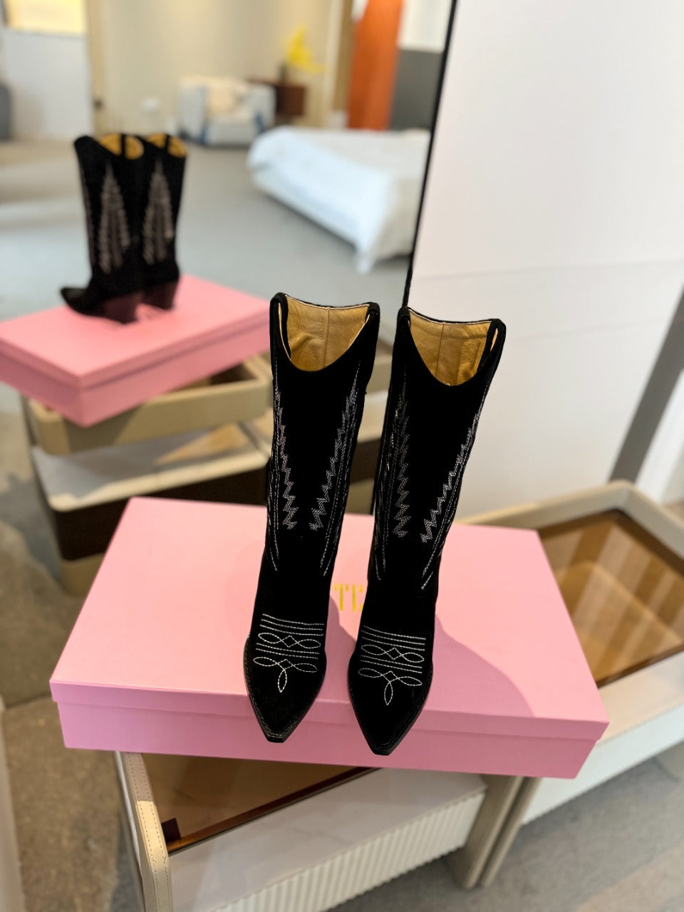 Paris Texas Embroidered Knee-High Boots