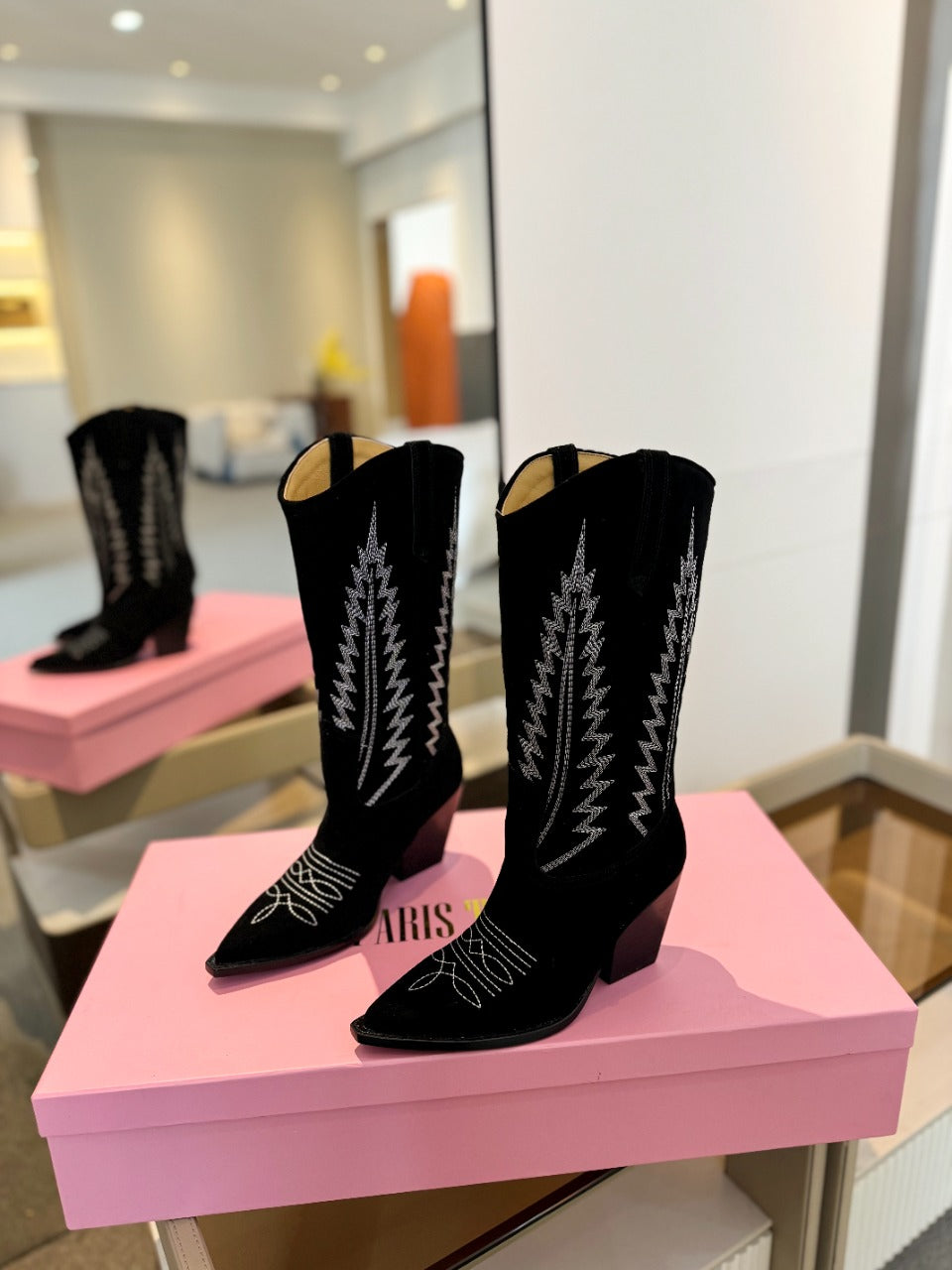 Paris Texas Embroidered Knee-High Boots