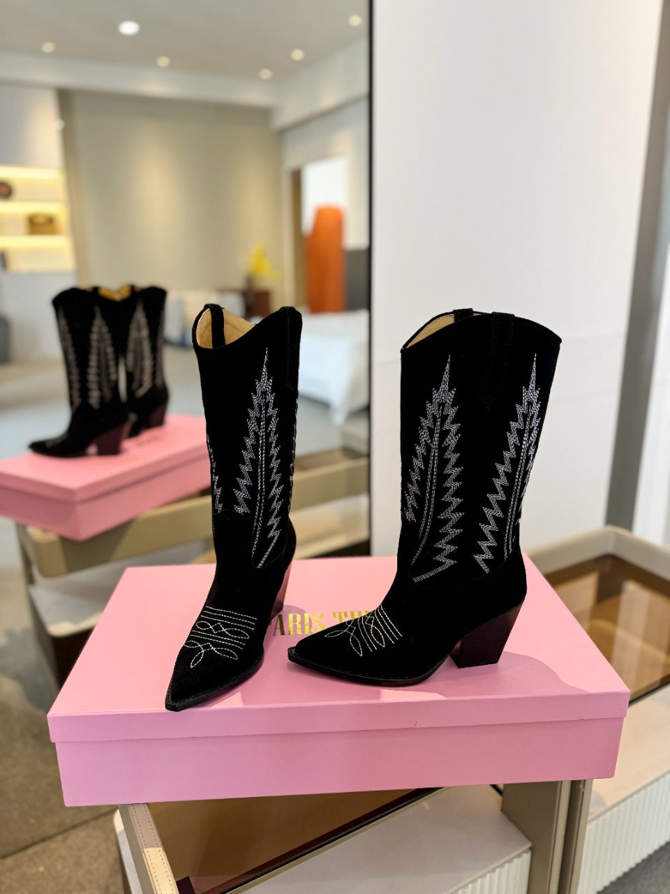 Paris Texas Embroidered Knee-High Boots