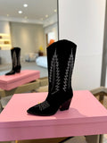 Paris Texas Embroidered Knee-High Boots