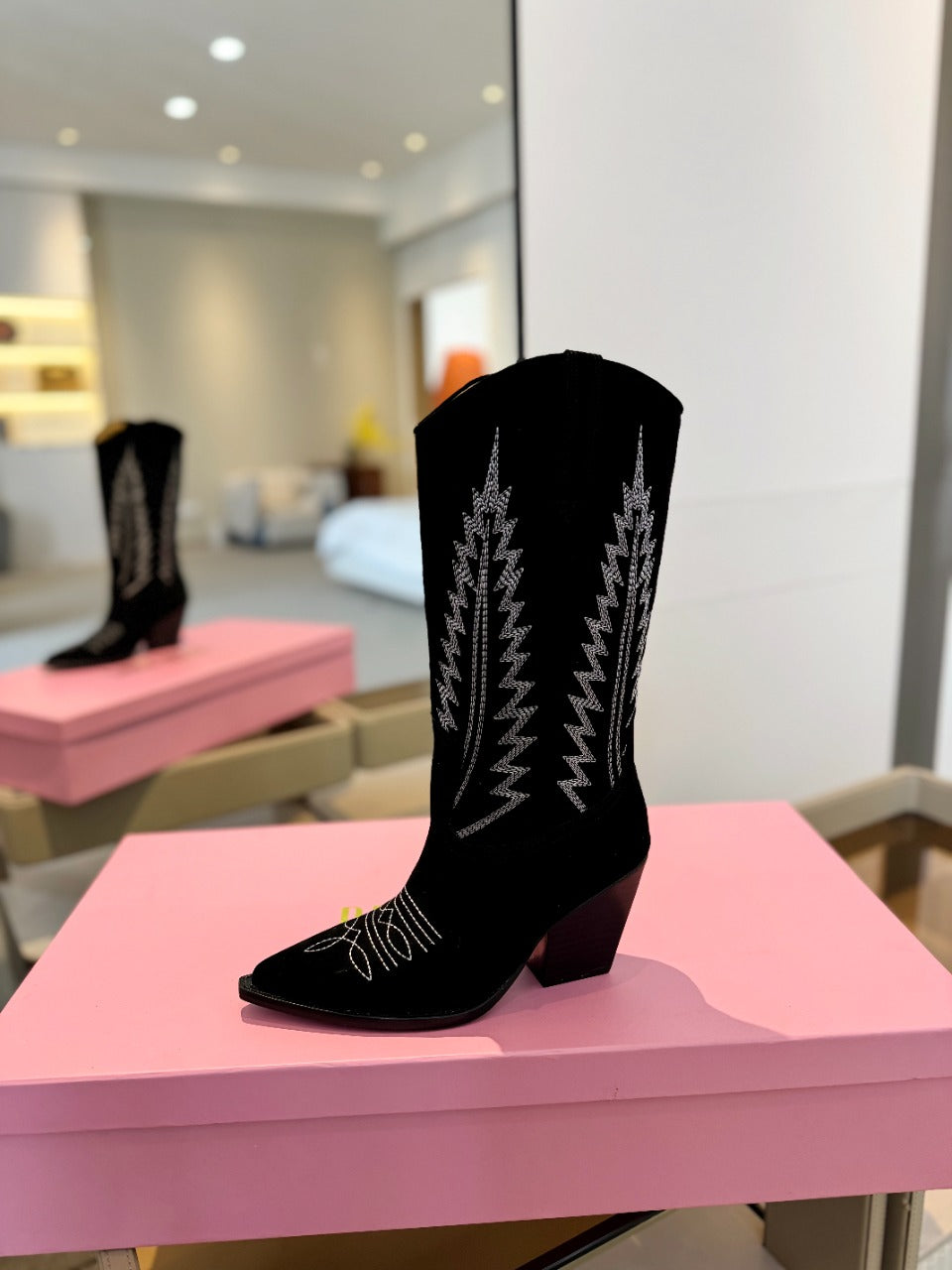 Paris Texas Embroidered Knee-High Boots