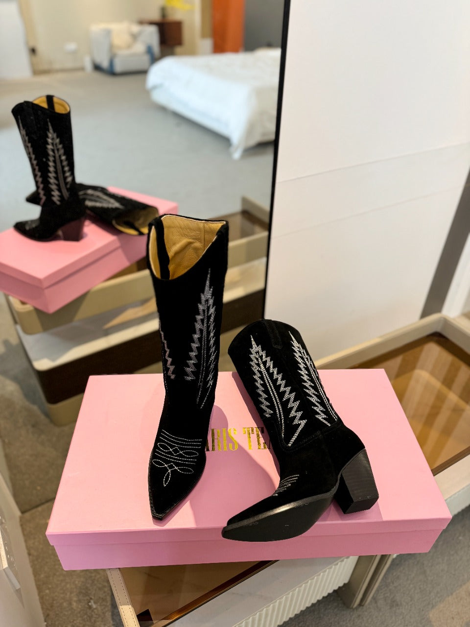Paris Texas Embroidered Knee-High Boots
