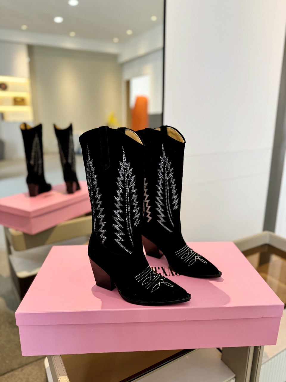 Paris Texas Embroidered Knee-High Boots