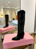 Paris Texas Embroidered Knee-High Boots