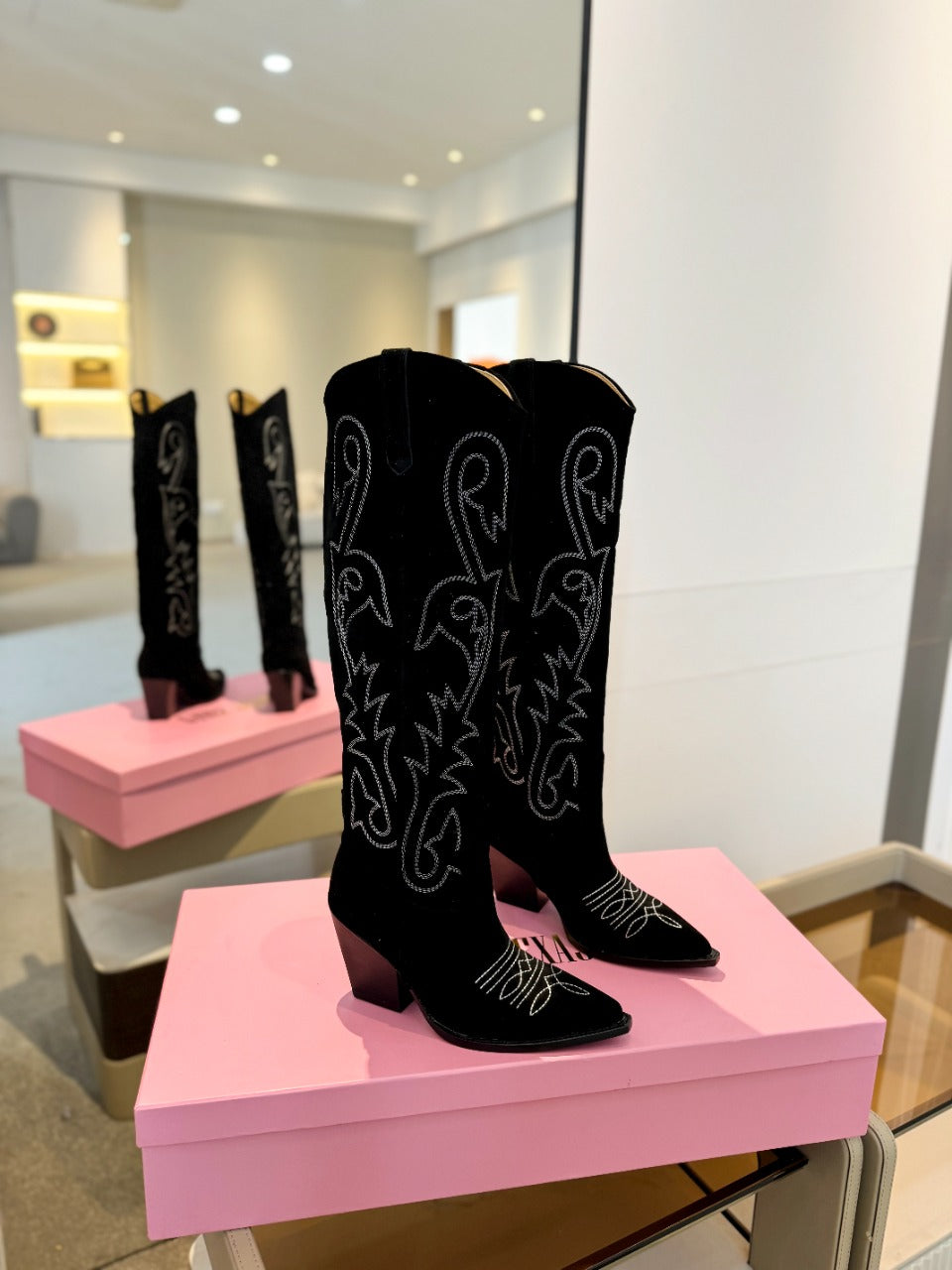 Paris Texas Embroidered Knee-High Boots