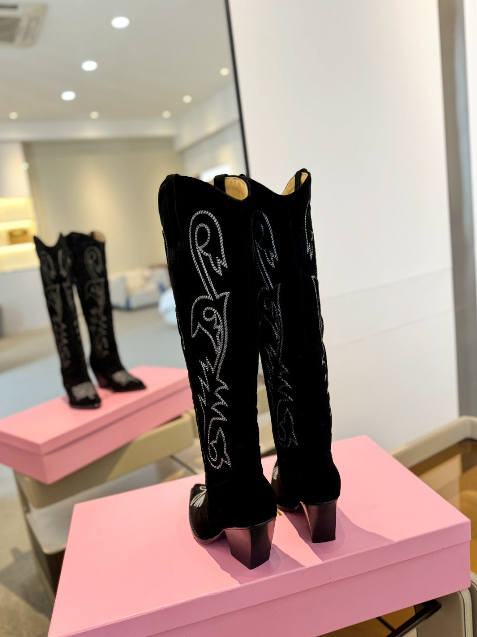 Paris Texas Embroidered Knee-High Boots