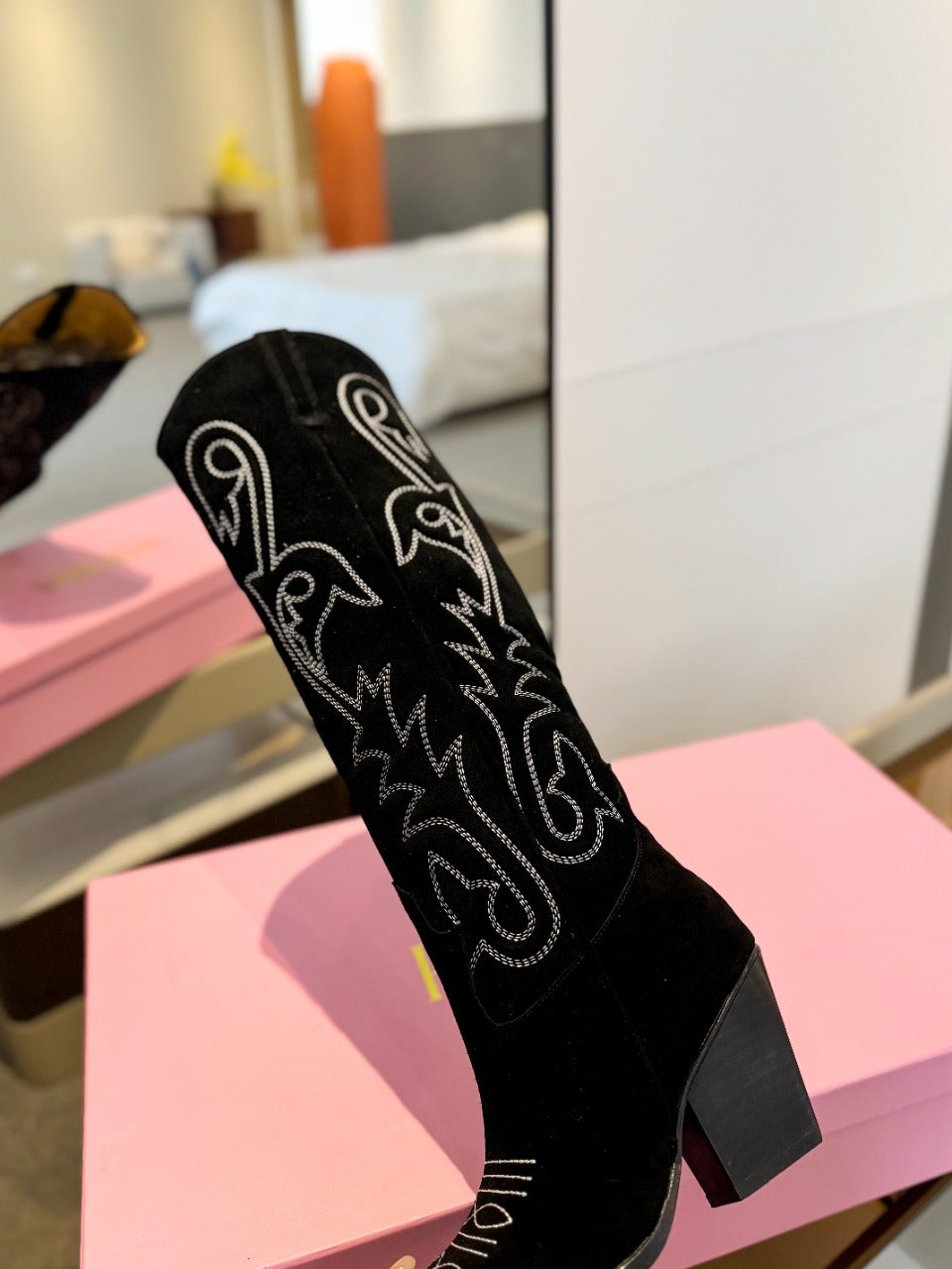 Paris Texas Embroidered Knee-High Boots