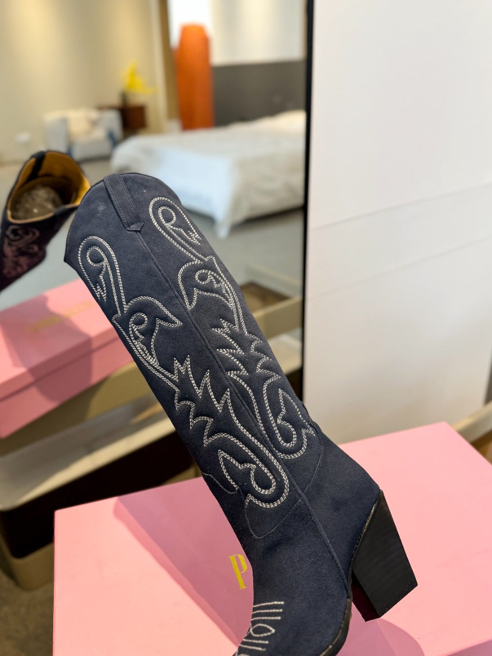 Paris Texas Embroidered Knee-High Boots