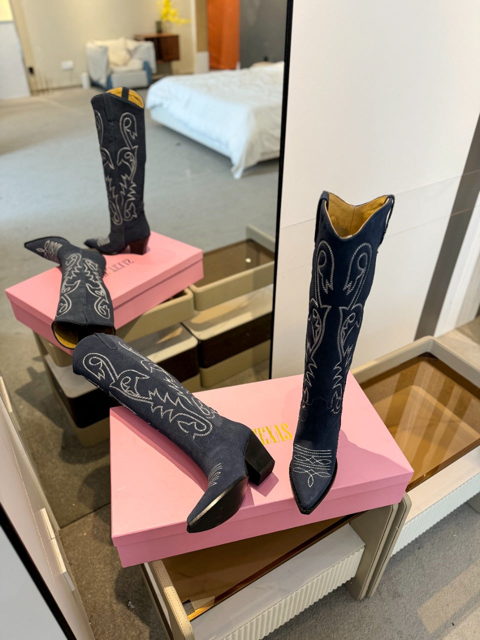 Paris Texas Embroidered Knee-High Boots