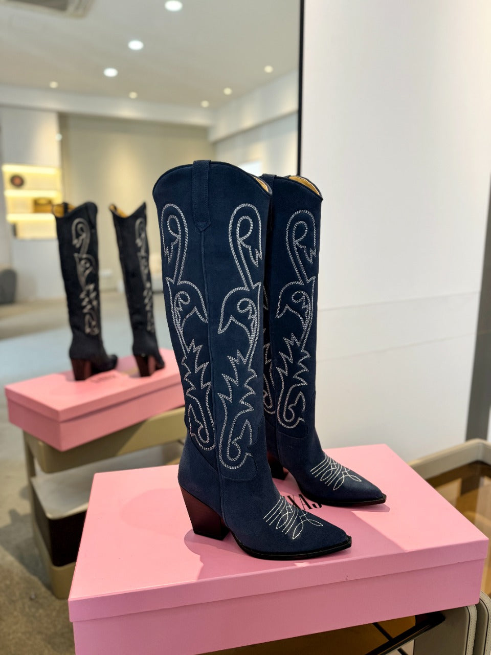 Paris Texas Embroidered Knee-High Boots
