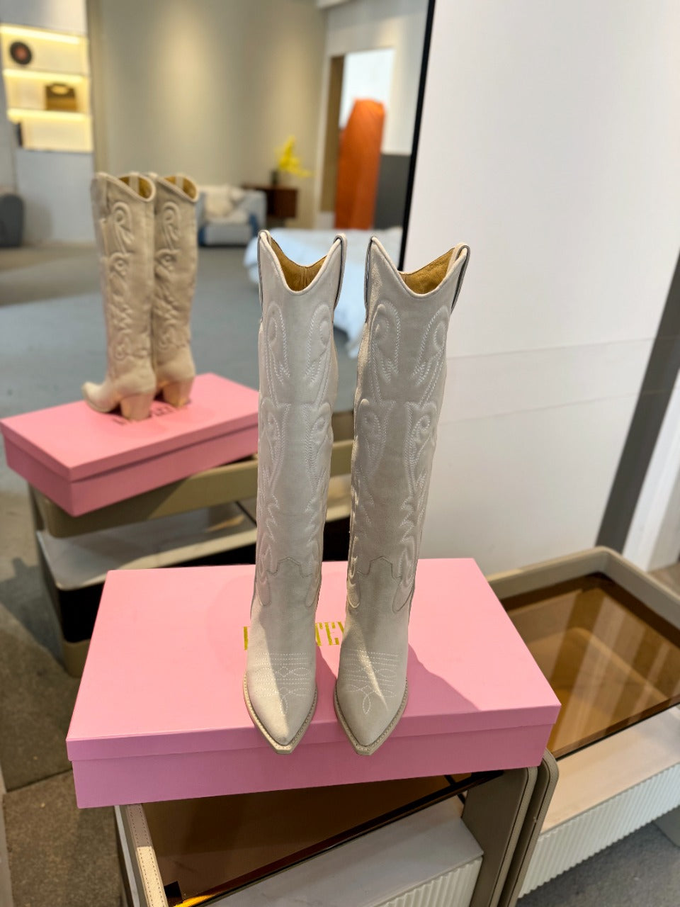 Paris Texas Embroidered Knee-High Boots