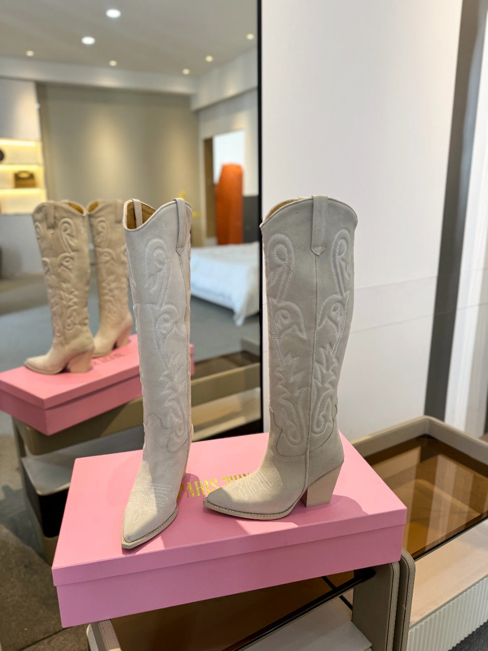 Paris Texas Embroidered Knee-High Boots