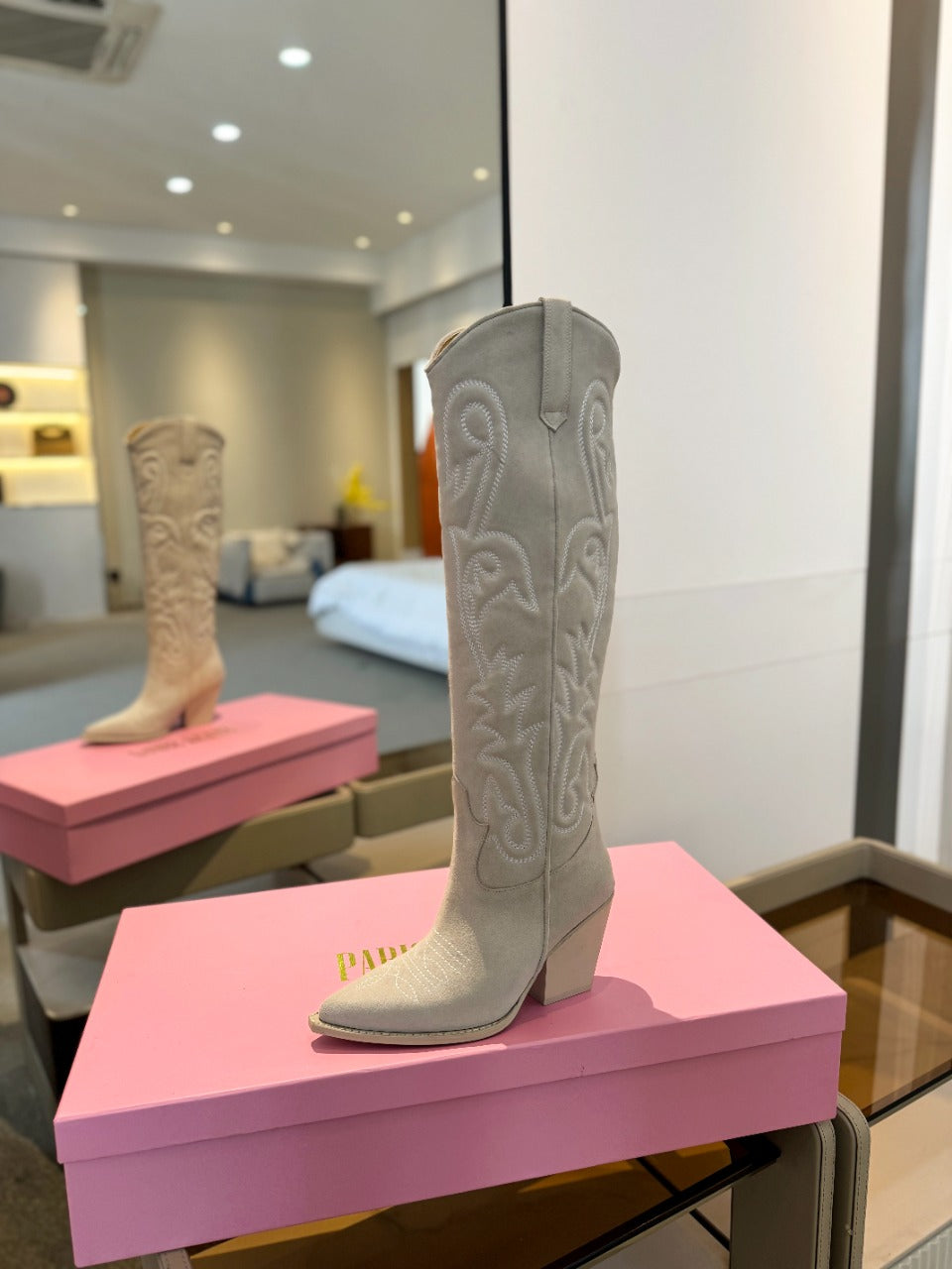 Paris Texas Embroidered Knee-High Boots