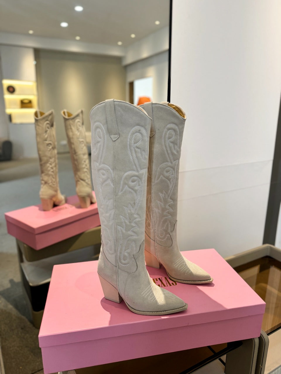 Paris Texas Embroidered Knee-High Boots