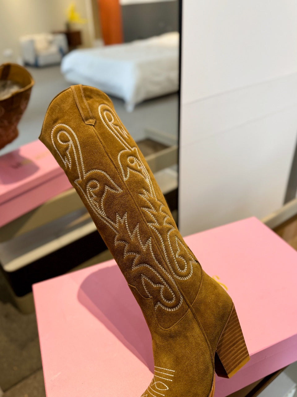 Paris Texas Embroidered Knee-High Boots