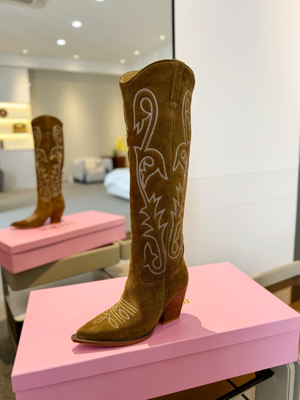 Paris Texas Embroidered Knee-High Boots