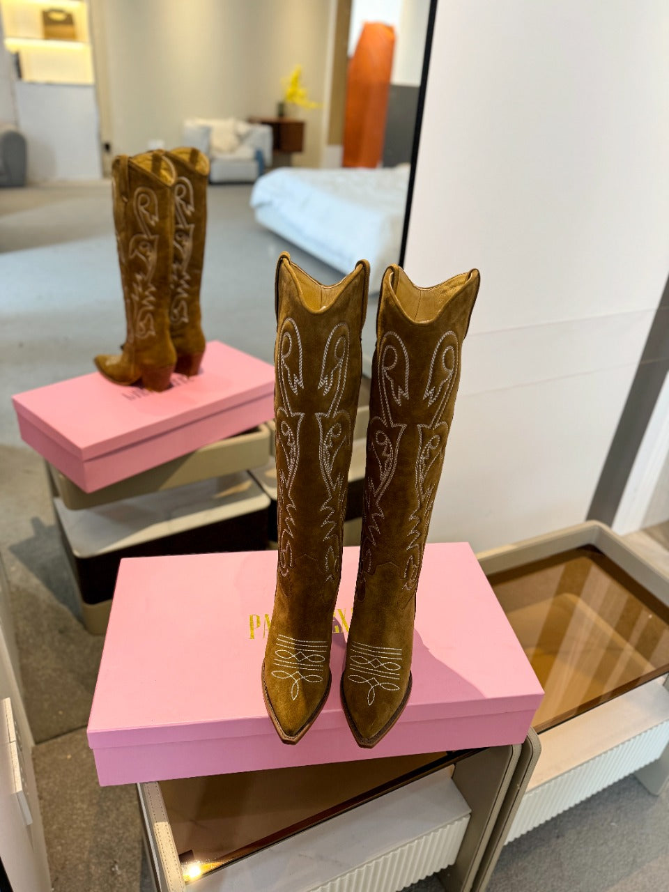 Paris Texas Embroidered Knee-High Boots