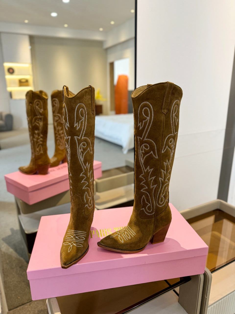 Paris Texas Embroidered Knee-High Boots