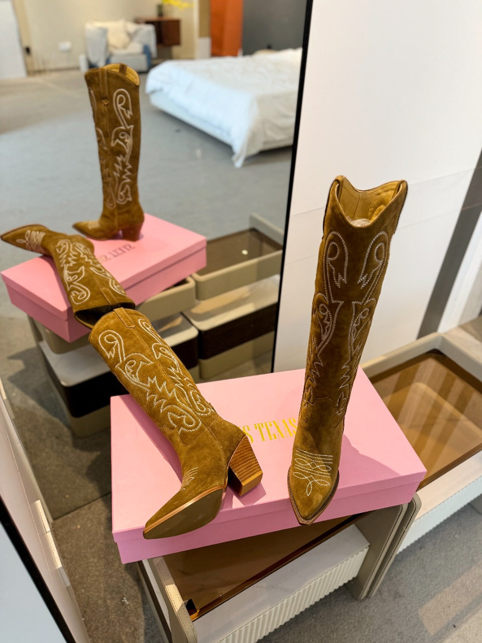 Paris Texas Embroidered Knee-High Boots