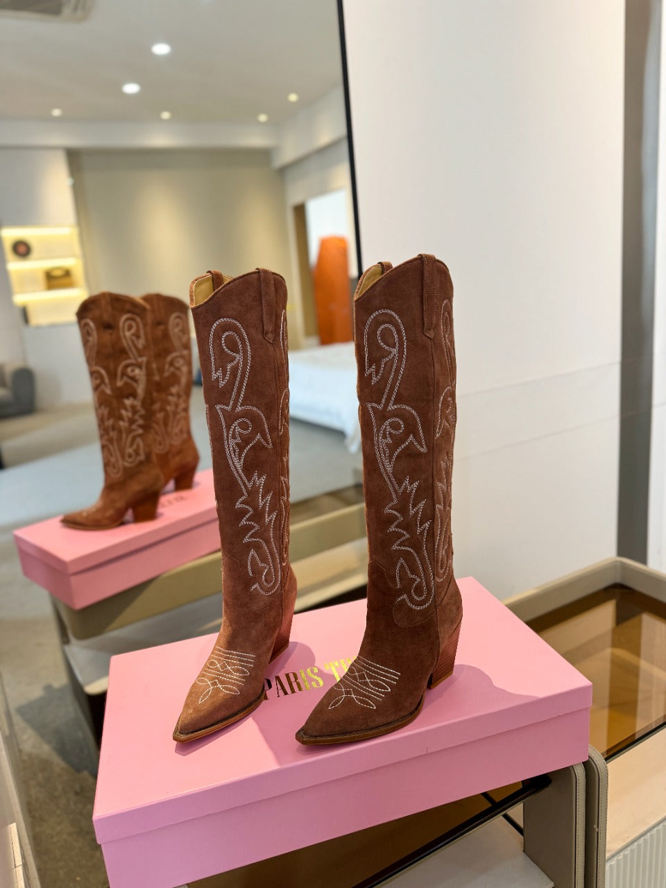 Paris Texas Embroidered Knee-High Boots
