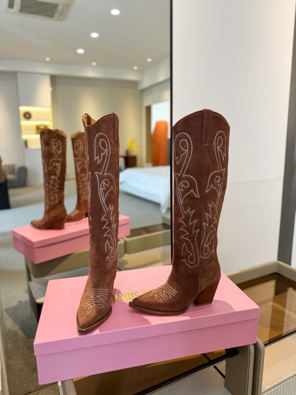 Paris Texas Embroidered Knee-High Boots