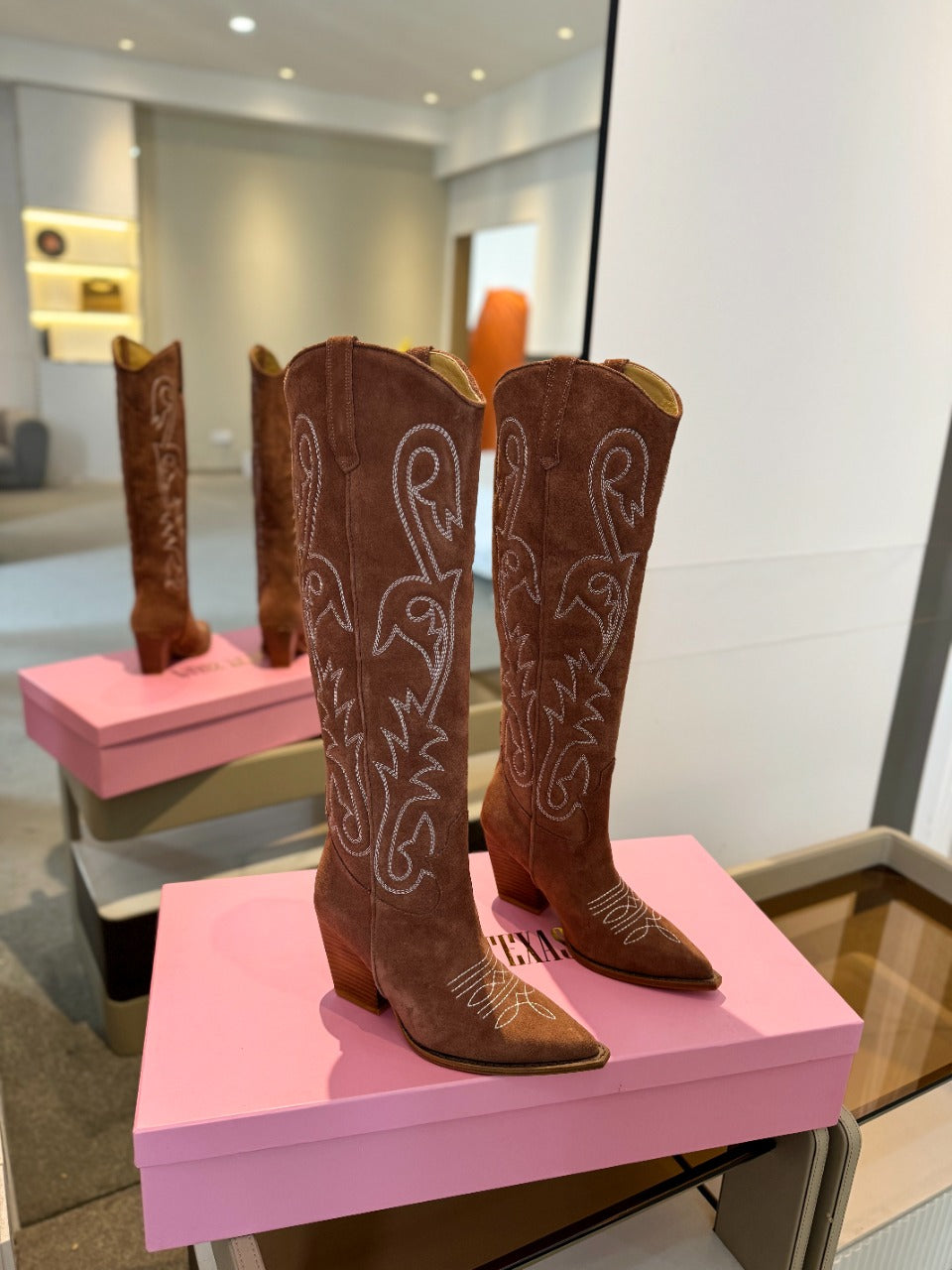 Paris Texas Embroidered Knee-High Boots