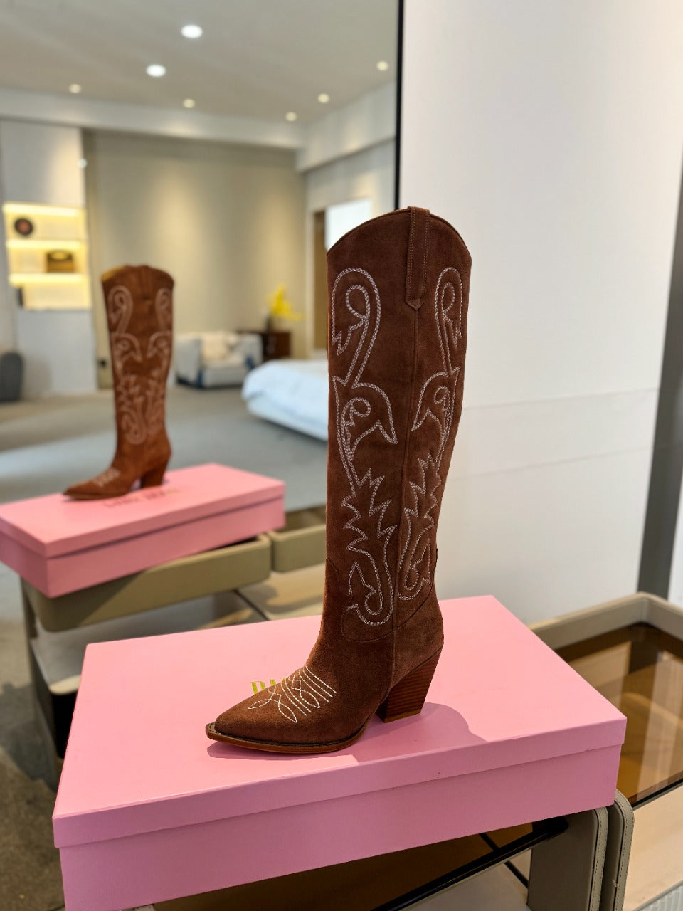 Paris Texas Embroidered Knee-High Boots