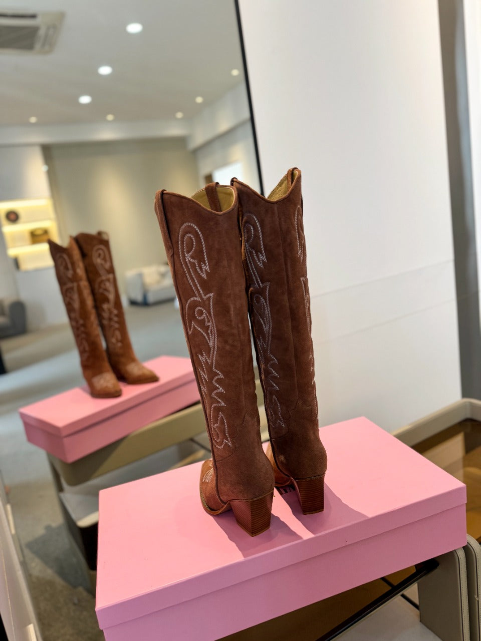 Paris Texas Embroidered Knee-High Boots