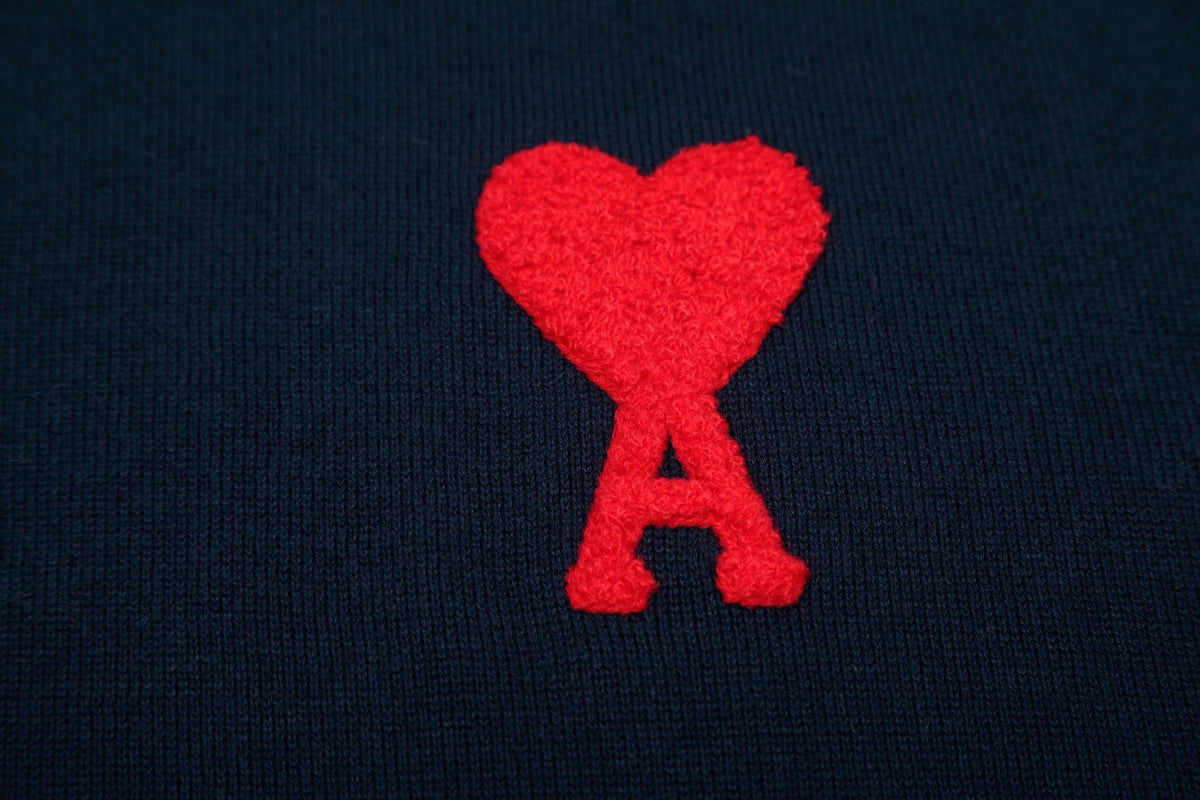 Ami Paris Classic Heart Embroidered Knit T-Shirt – 2025SS