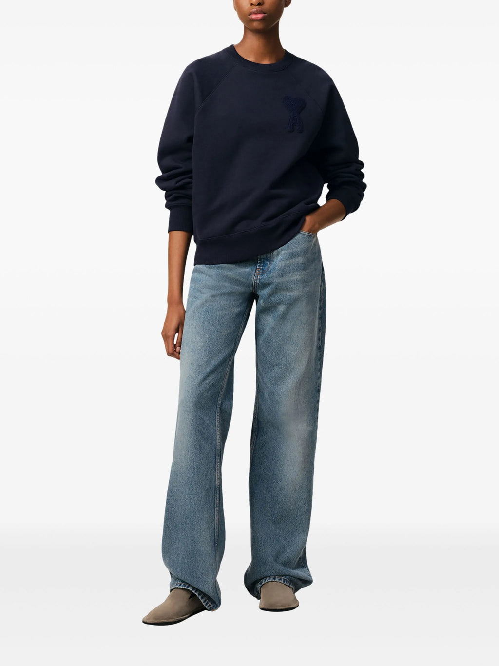 AMI Paris Ami de Coeur Raglan Crewneck Sweatshirt – 25FW