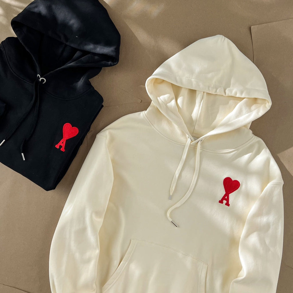 Ami Paris Ami De Coeur Heart Embroidery Hoodie