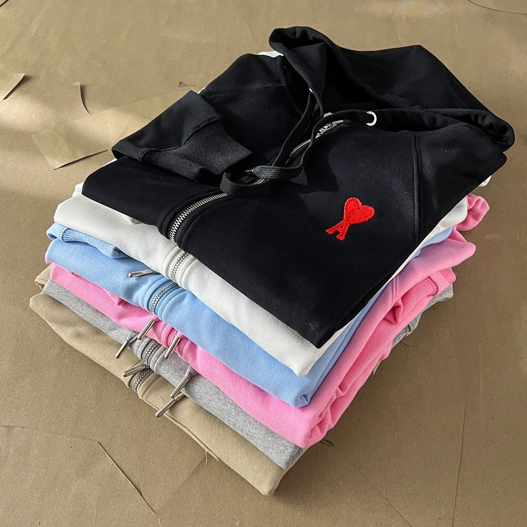 Ami Paris Ami de Coeur Boxy Fit Zip Sweatshirt – Autumn/Winter Collection