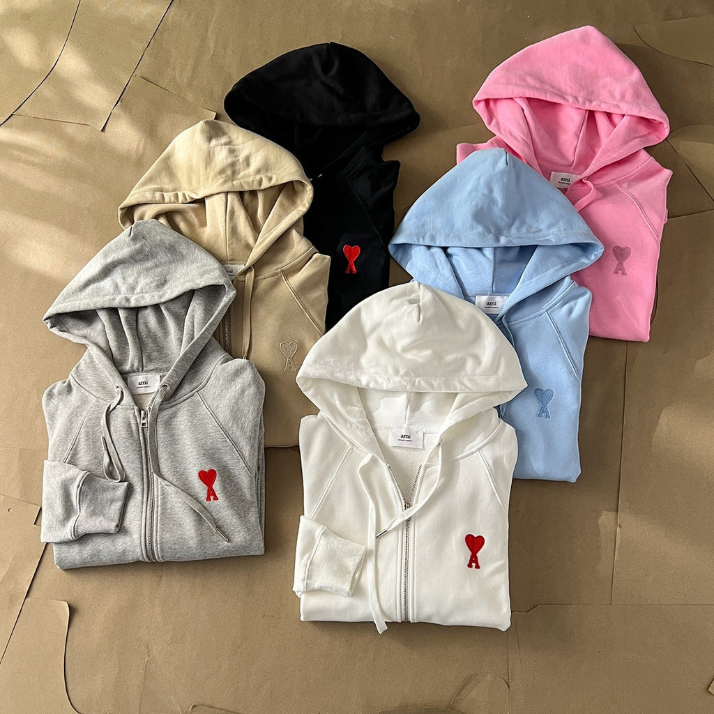Ami Paris Ami de Coeur Boxy Fit Zip Sweatshirt – Autumn/Winter Collection