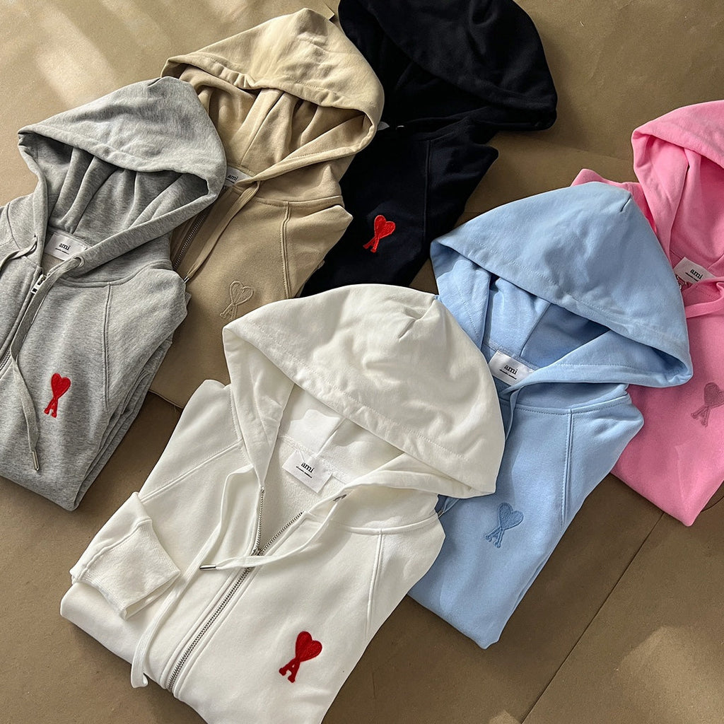 Ami Paris Ami de Coeur Boxy Fit Zip Sweatshirt – Autumn/Winter Collection