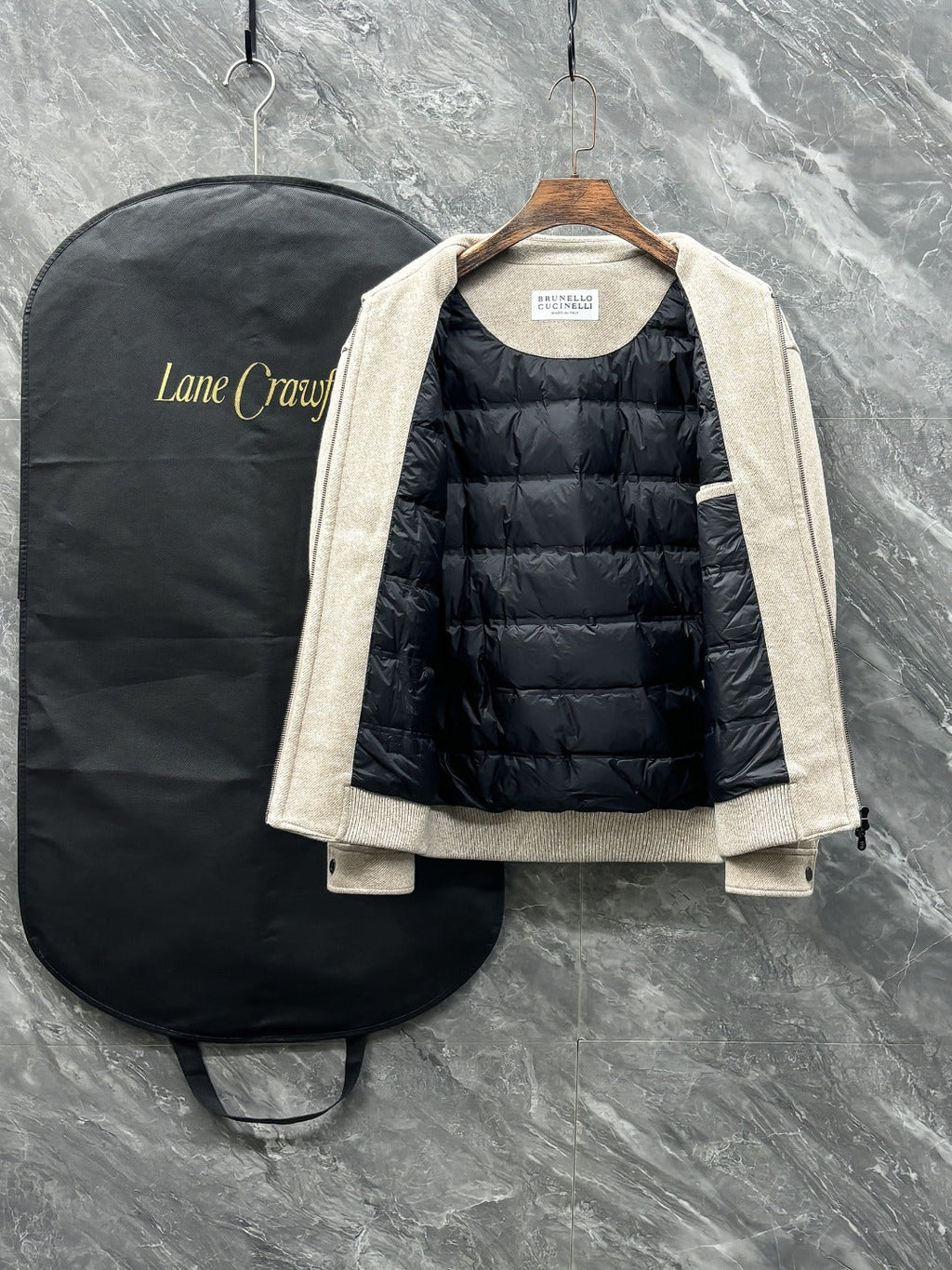 Brunello Cucinelli Knit Blend Down Jacket – 25FW