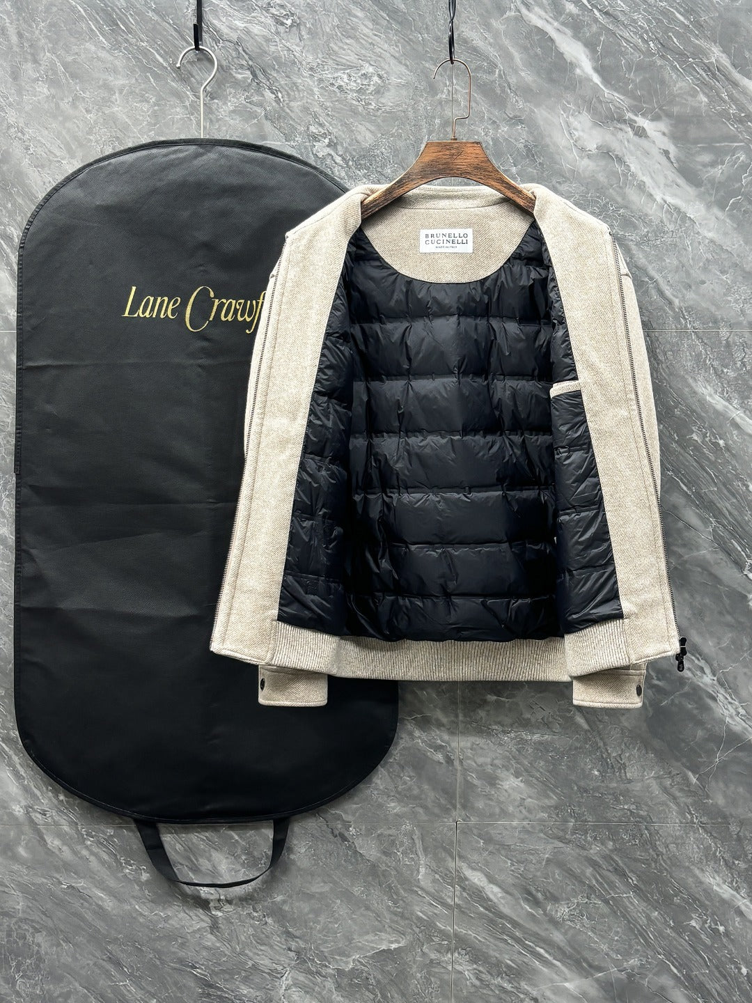 Brunello Cucinelli Knit Blend Down Jacket – 25FW