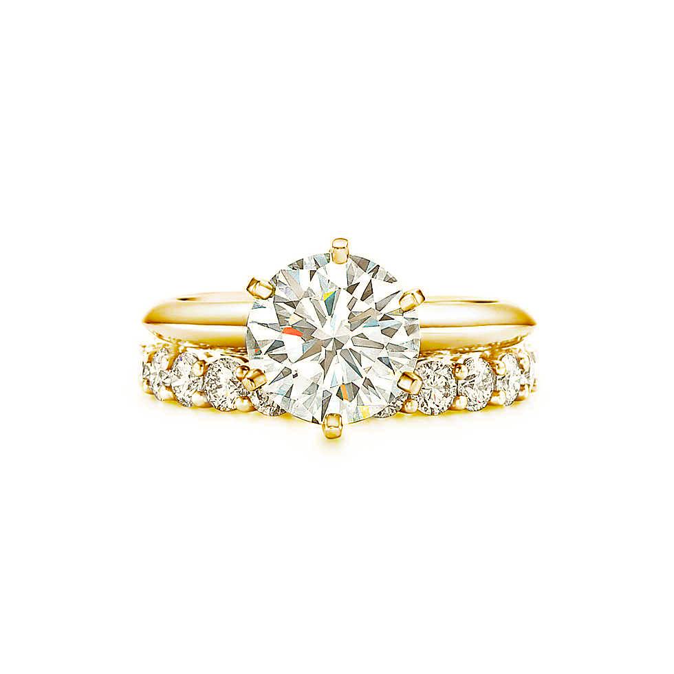 18K Yellow Gold  Six Prong Solitaire CVD Diamond Ring